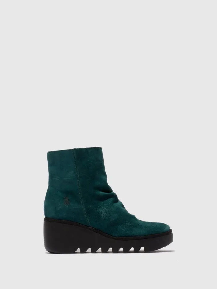 Zip Up Ankle Boots BAAN538FLY PETROL Women Fly London Ankle Boots