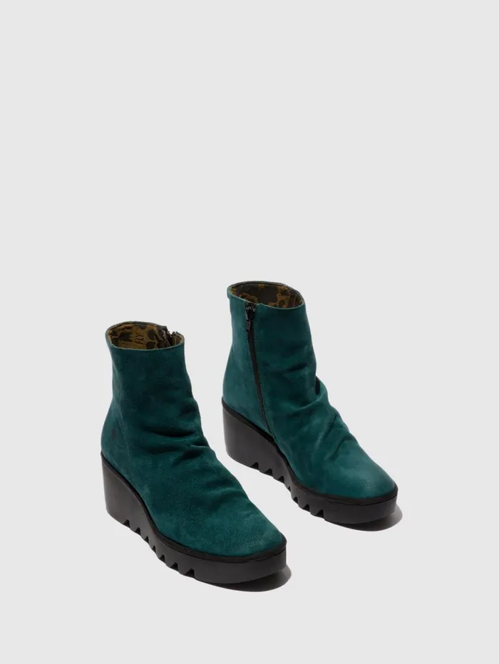Zip Up Ankle Boots BAAN538FLY PETROL Women Fly London Ankle Boots
