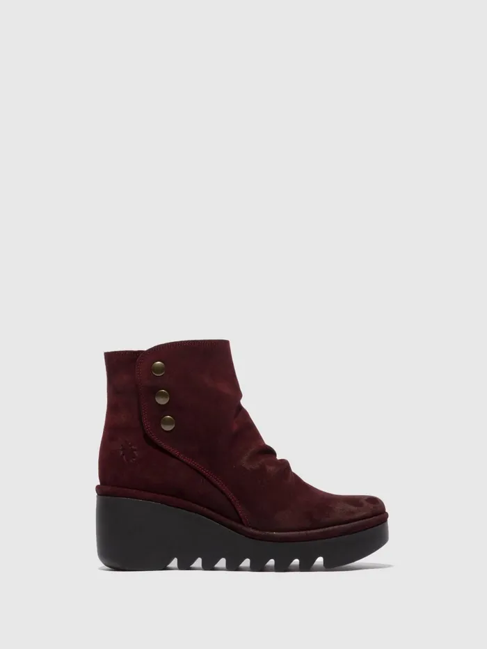 Zip Up Ankle Boots BROM344FLY OILSUEDE WINE Women Fly London Ankle Boots