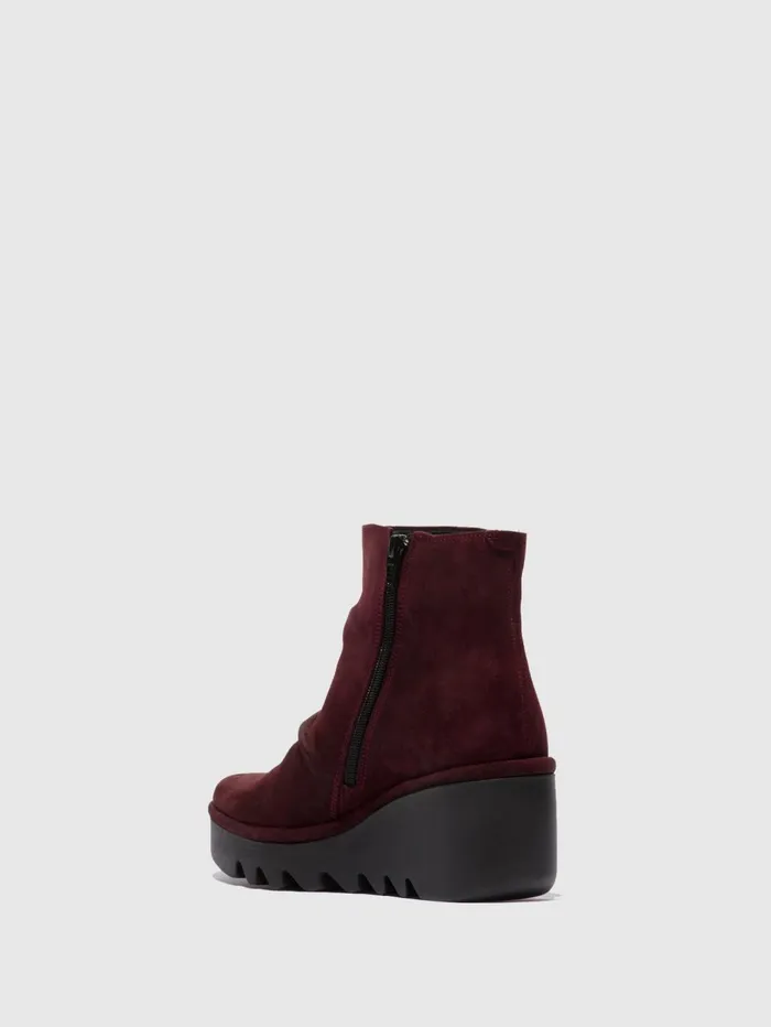 Zip Up Ankle Boots BROM344FLY OILSUEDE WINE Women Fly London Ankle Boots