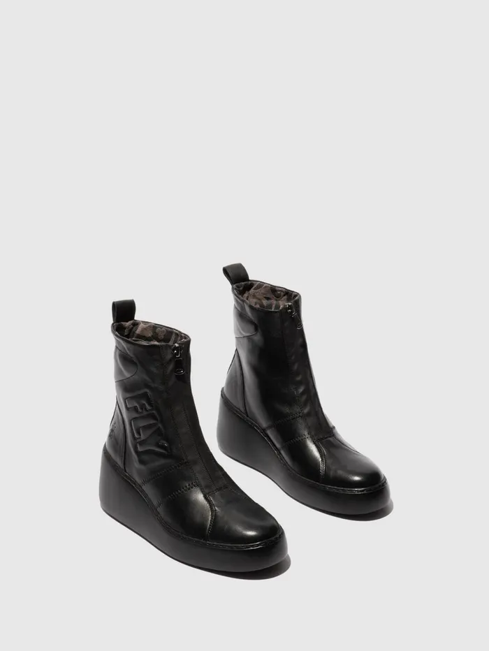 Zip Up Ankle Boots DRIM646FLY BLACK Women Fly London Ankle Boots