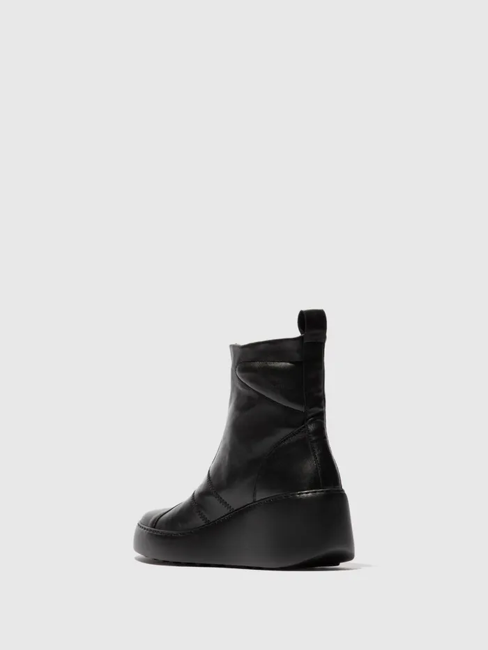 Zip Up Ankle Boots DRIM646FLY BLACK Women Fly London Ankle Boots