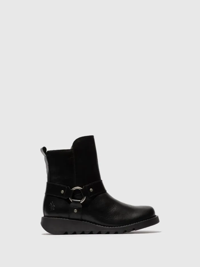 Zip Up Ankle Boots SOCH136FLY BLACK Women Fly London Ankle Boots