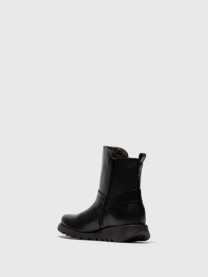 Zip Up Ankle Boots SOCH136FLY BLACK Women Fly London Ankle Boots