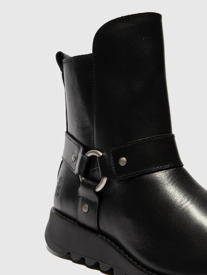 Zip Up Ankle Boots SOCH136FLY BLACK Women Fly London Ankle Boots
