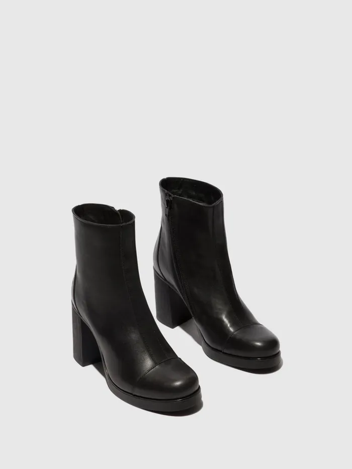 Zip Up Ankle Boots STIR985FLY BLACK Women Fly London Ankle Boots