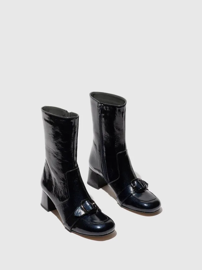 Zip Up Ankle Boots SUIR170FLY NAVY Women Fly London Ankle Boots