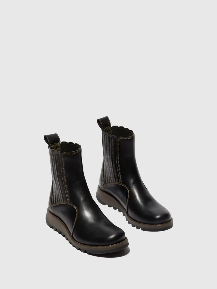 Zip Up Ankle Boots SUZY899FLY BLACK Women Fly London Ankle Boots