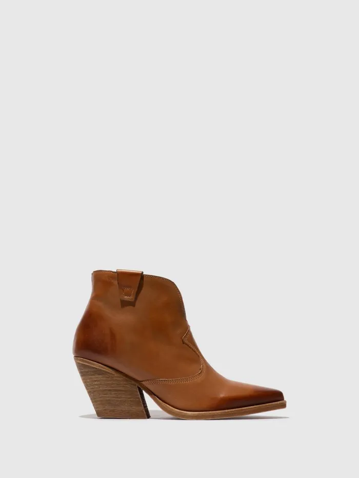 Zip Up Ankle Boots WAXI185FLY CAMEL Women Fly London Ankle Boots