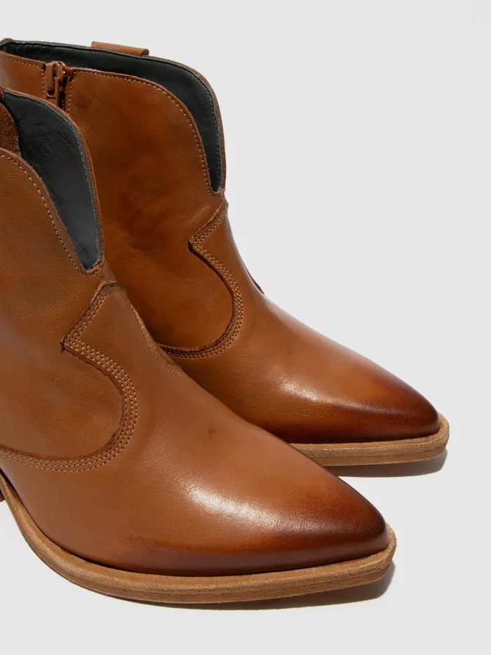 Zip Up Ankle Boots WAXI185FLY CAMEL Women Fly London Ankle Boots