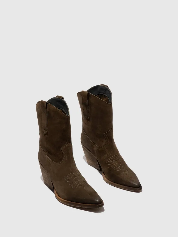 Zip Up Ankle Boots WOFY093FLY MILITARY Women Fly London Ankle Boots