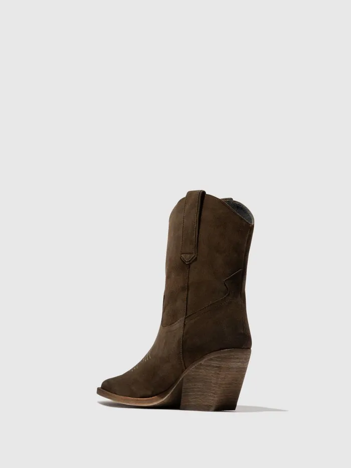 Zip Up Ankle Boots WOFY093FLY MILITARY Women Fly London Ankle Boots