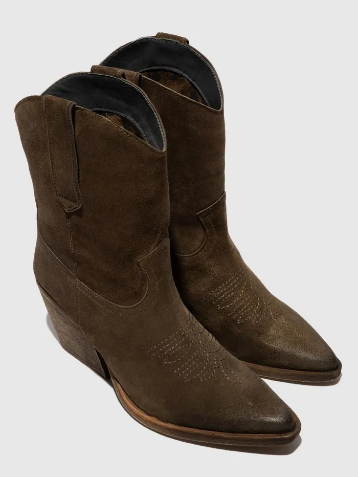 Zip Up Ankle Boots WOFY093FLY MILITARY Women Fly London Ankle Boots