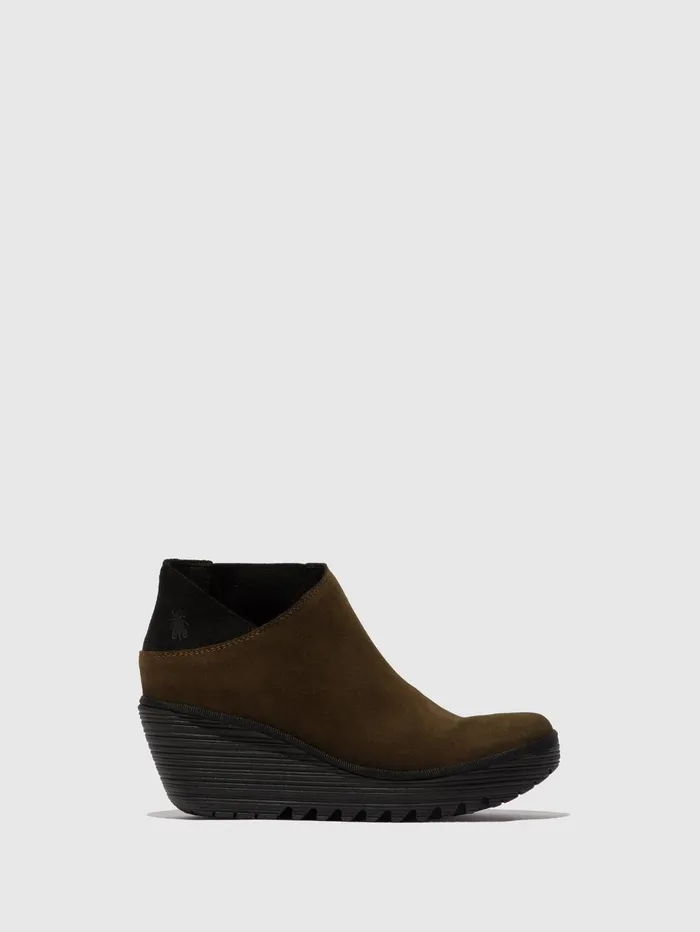 Zip Up Ankle Boots YEGO400FLY SLUDGEBLACK Women Fly London Ankle Boots
