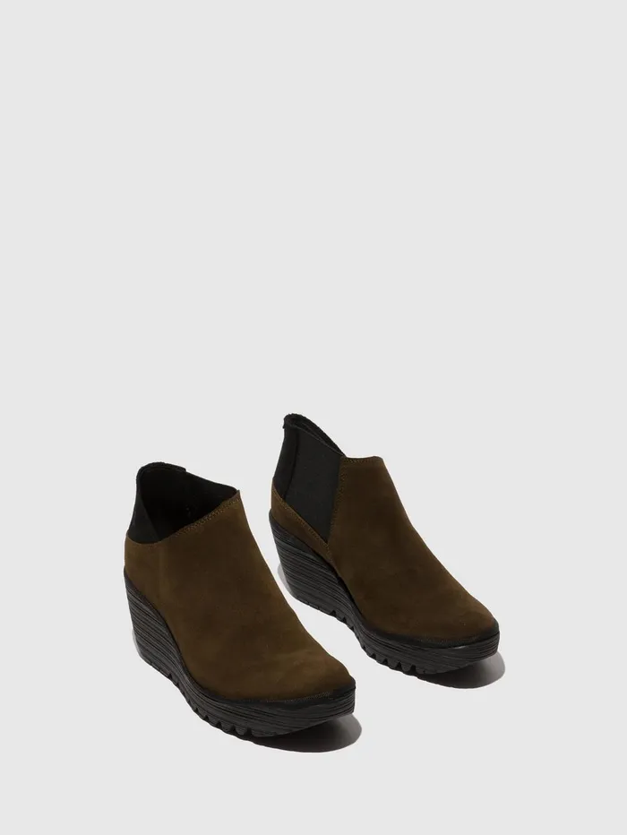 Zip Up Ankle Boots YEGO400FLY SLUDGEBLACK Women Fly London Ankle Boots