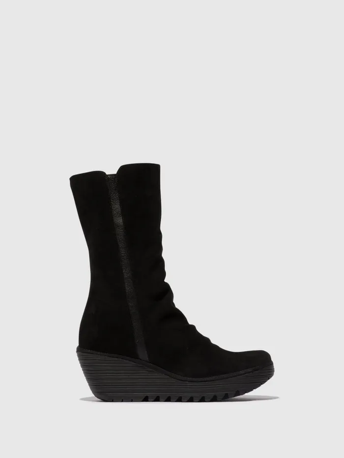 Zip Up Ankle Boots YEMY408FLY OIL SUEDEMOUSSE BLACK Women Fly London Ankle Boots Zip Up Ankle Boots YEMY408FLY OIL SUEDEMOUSSE BLACK Women Fly London Ankle Boots